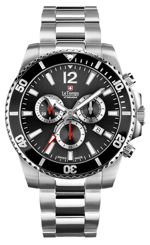 SWISS NAVAL P. Q. CHRONO SAPHIR DIVER WATCH 300M