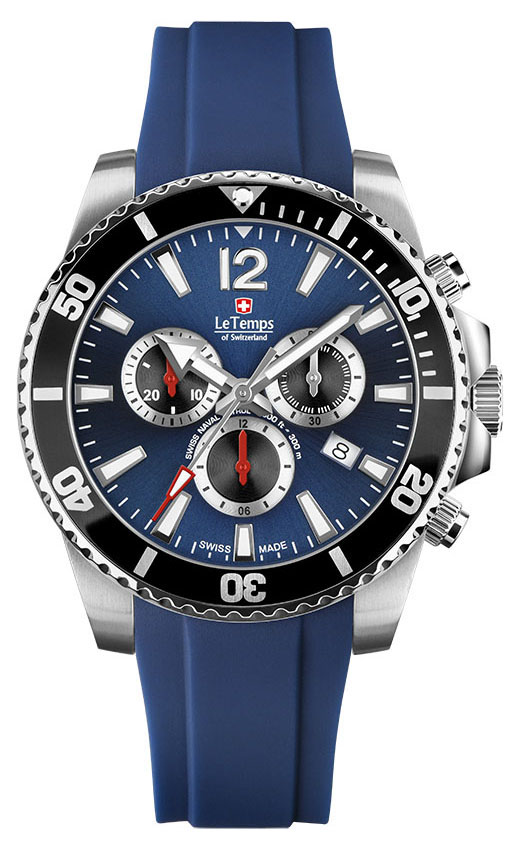 SWISS NAVAL P. Q. CHRONO SAPHIR DIVER WATCH 300M